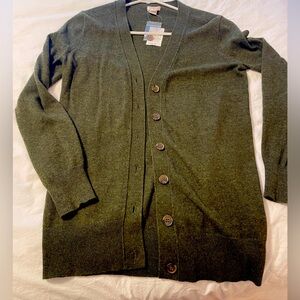 JCrew Green Cardigan NWT